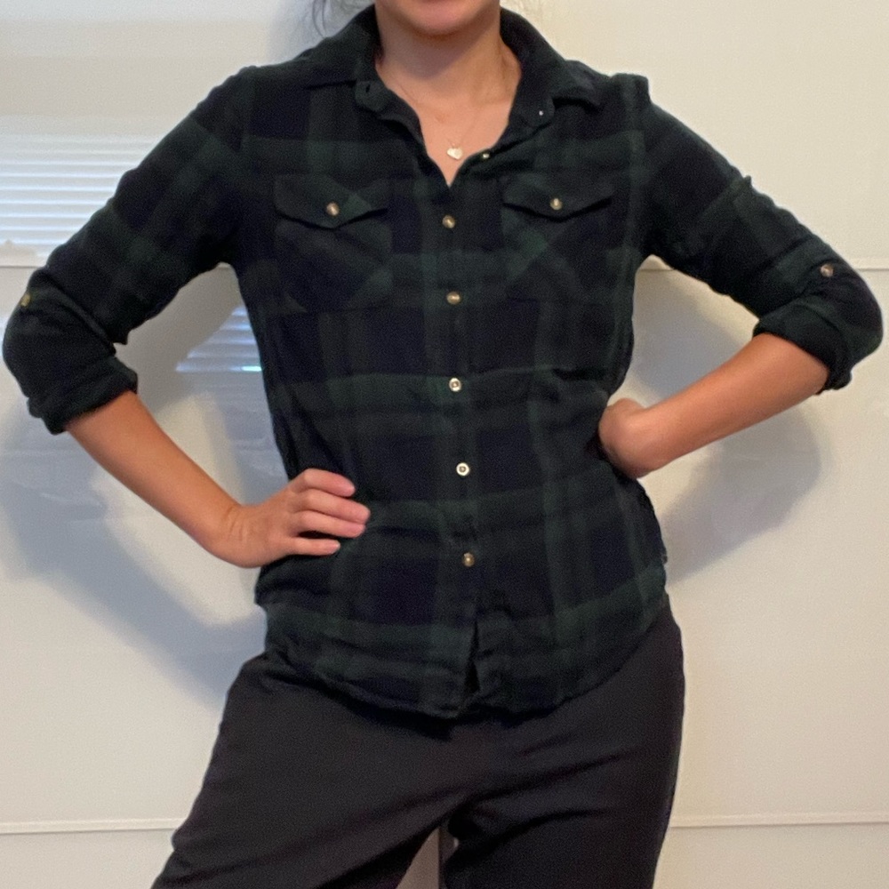 Tartan fleece black watch top S Love Notes